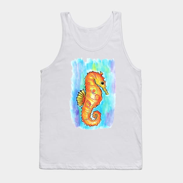 Watercolor Seahorse Tank Top by saradaboru